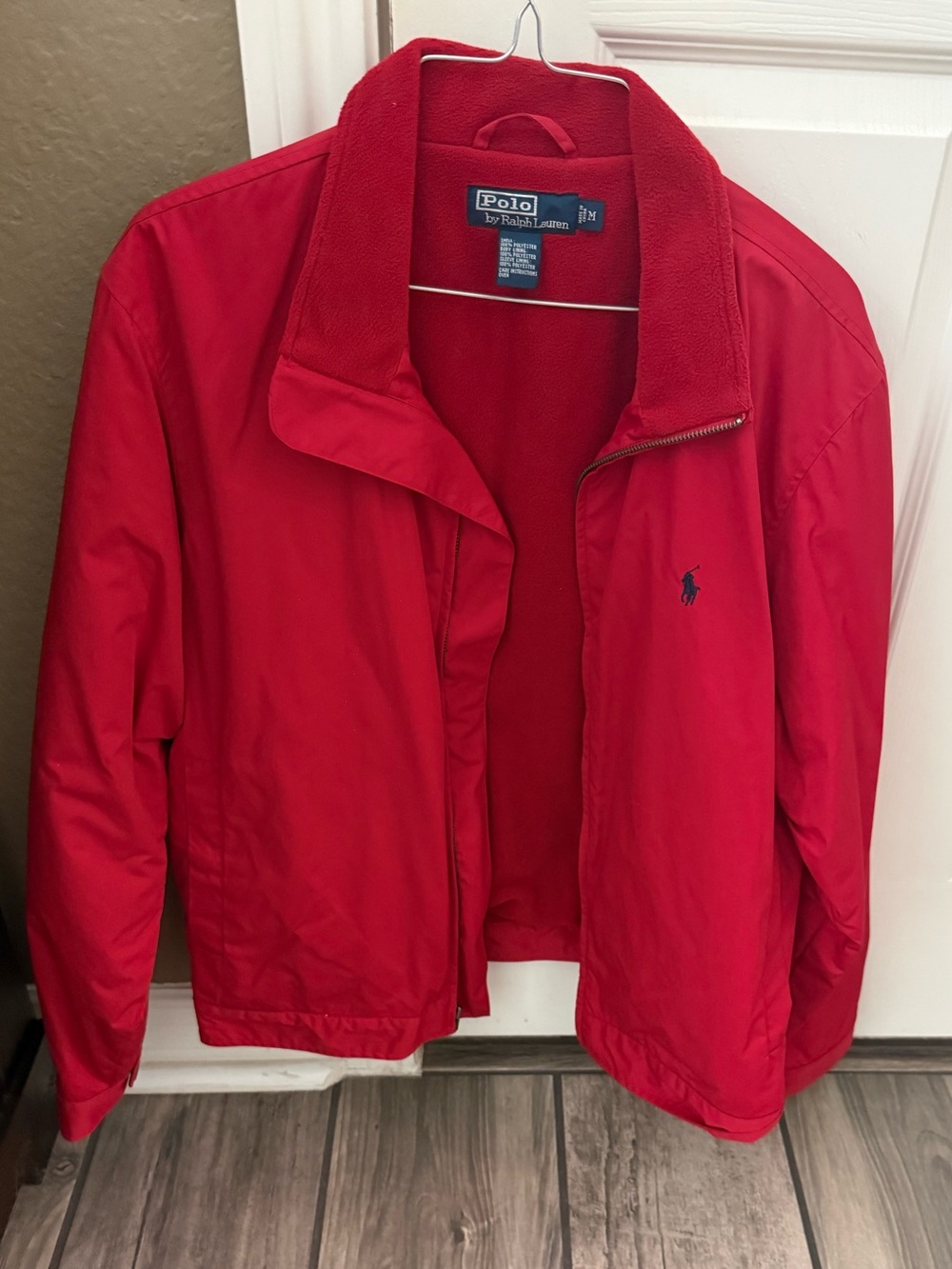 Polo by Ralph Lauren Red Lightweight Zip Jacket with Navy Pony